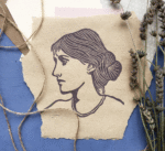artigianato di carta Ritratto intagliato a mano Virginia-Woolf