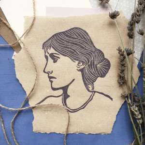 artigianato di carta Ritratto intagliato a mano Virginia-Woolf