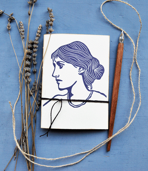 Taccuino Virginia Woolf stampato a mano