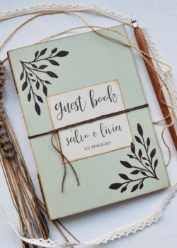Guestbook ecosostenibile stampato a mano, libro degli ospiti