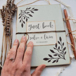 Guestbook ecosostenibile stampato a mano, libro degli ospiti