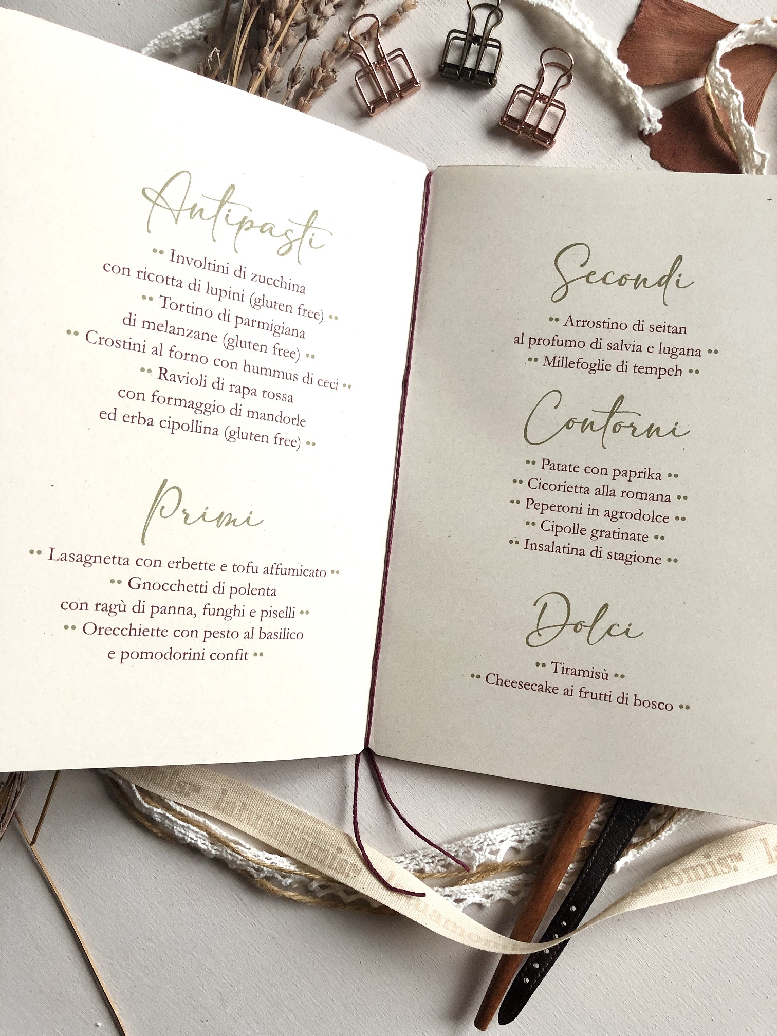 Menu botanico
